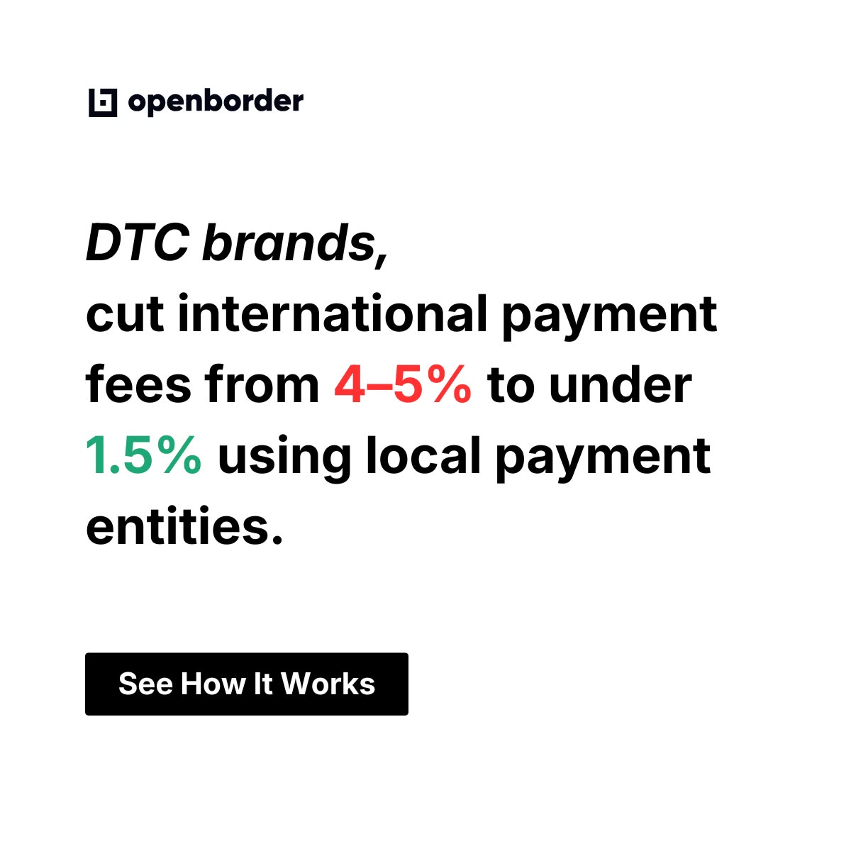 Fees under 1.5%, every market